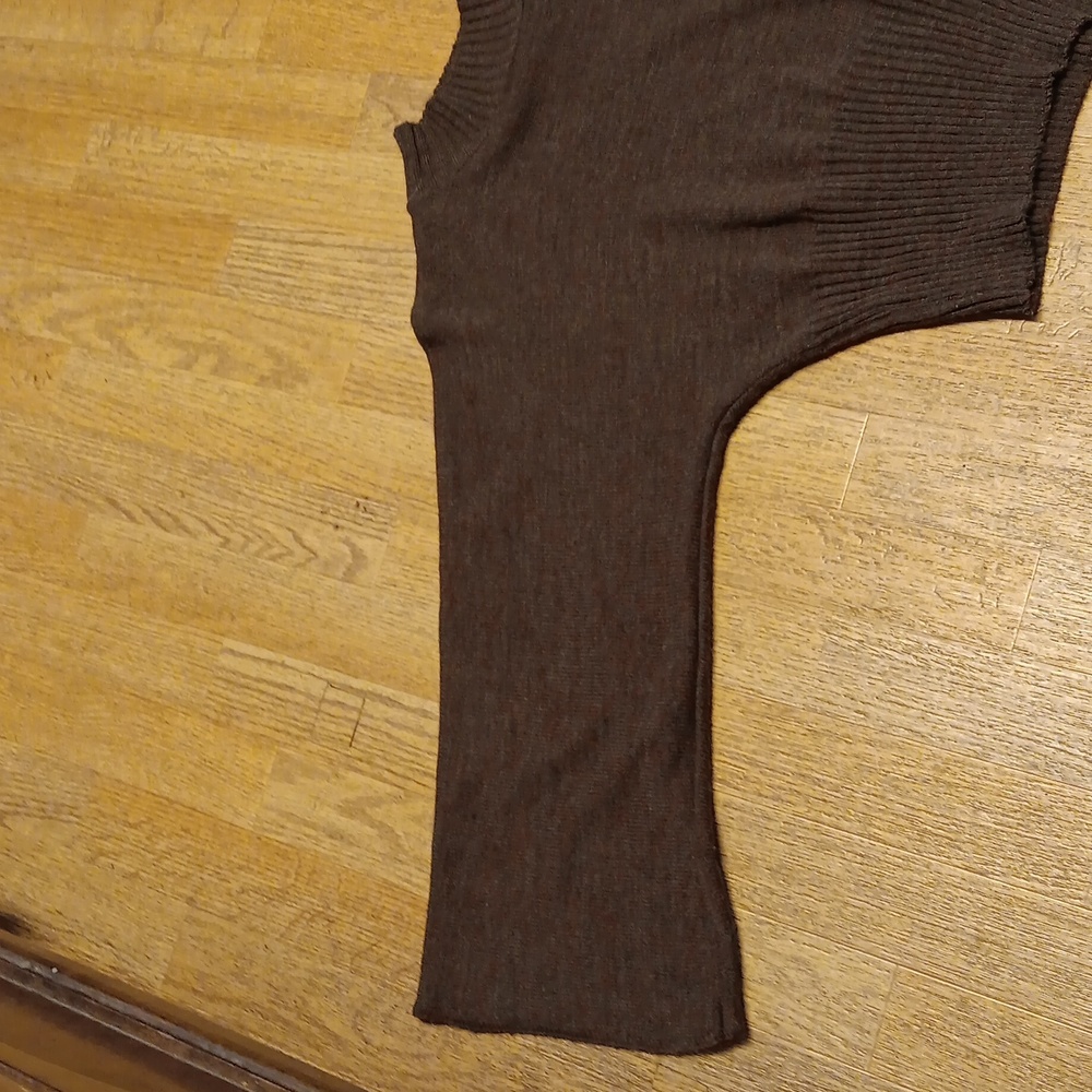 Brown Cropped Multi Colored Sweater - image 7
